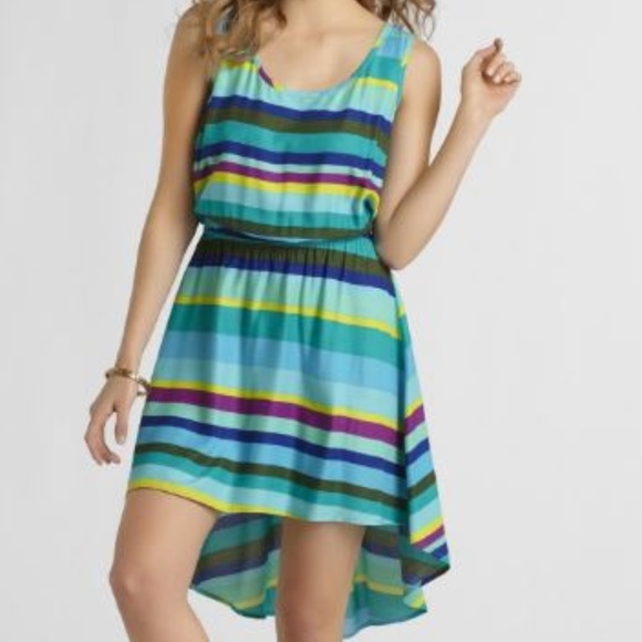 Metaphor Sleeveless High-Low Dress - Striped - Picture 1 of 3